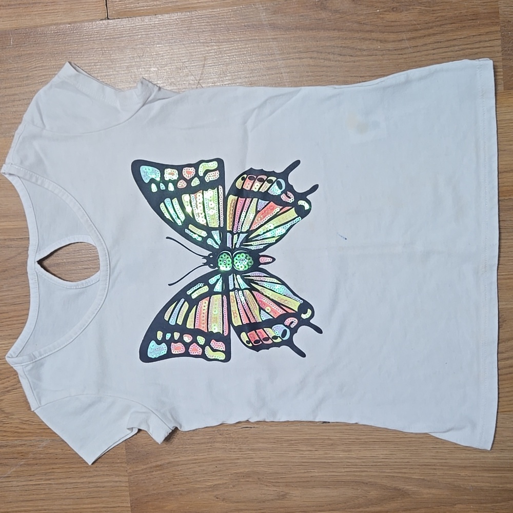 Basic Editions Girls Butterfly T-shirt, size 7/8